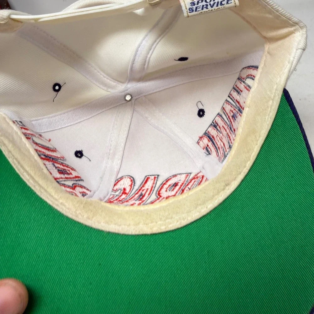 Vintage NHRA Championship Drag Racing Snapback Hat Sport Service White Navy Blue
